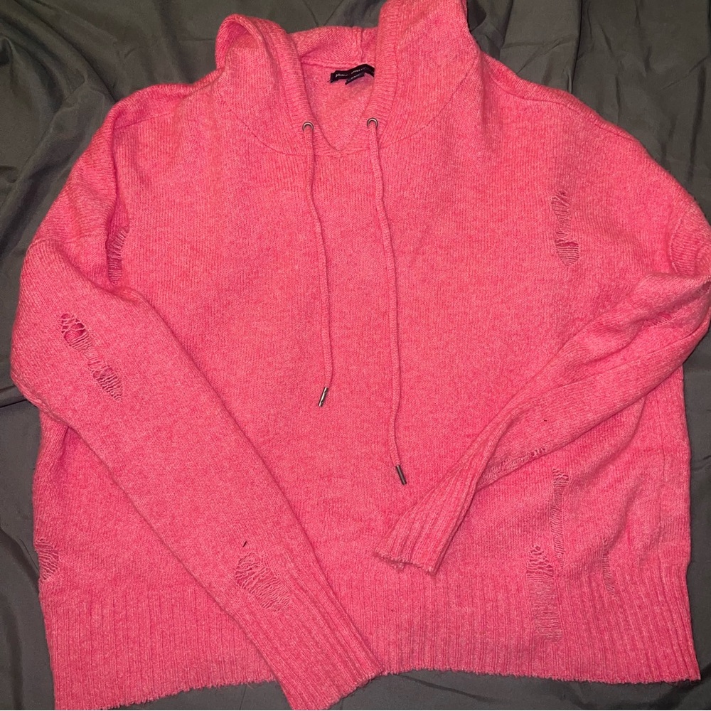 American eagle distressed ripped sweater hoodie